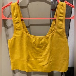 Athleta Alicia Keys Yellow Cropped Tank Top